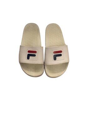 Fila White Y2K Slides Slip-On Retro Streetwear Sandals Mens 7 Womens 8